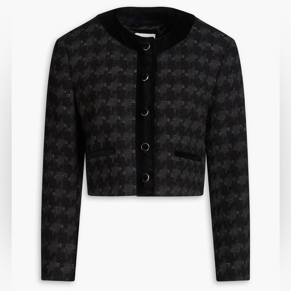 Sandro Black and Gray Tweed Blazer